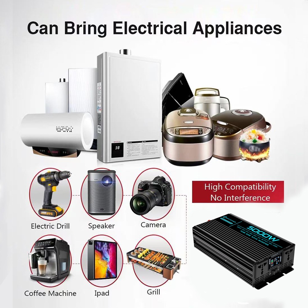 Pure Sine Wave Inverter DC 12v - огляд і ціна Pure Sine Wave Inverter 5000W 48V 220V