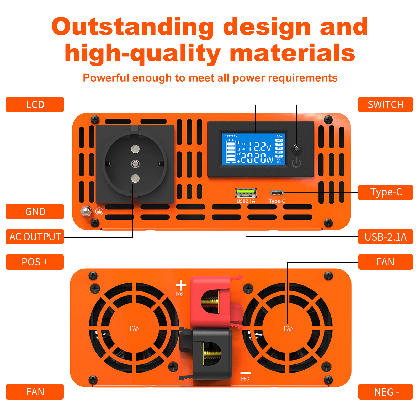 Peak 4000W 12v 24V 48V Dc to A - огляд і ціна Power Inverter 12V 220V 4000W Continuous