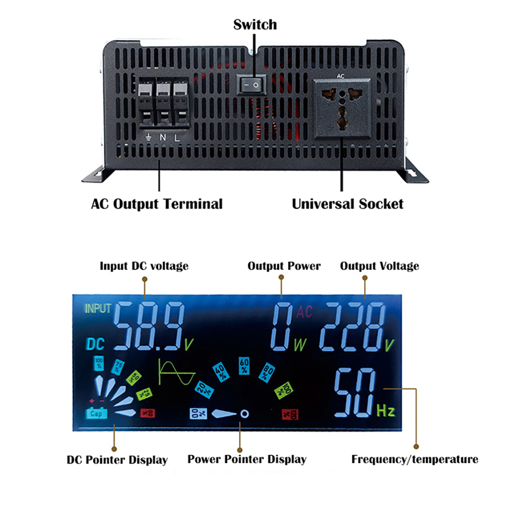 Pure Sine Wave Inverter 12v 22 - огляд і ціна Pure Sine Wave Inverter 5000W 48V 220V